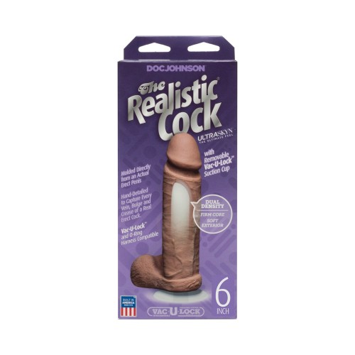 The Realistic Cock UR3 - 6 Inch Brown