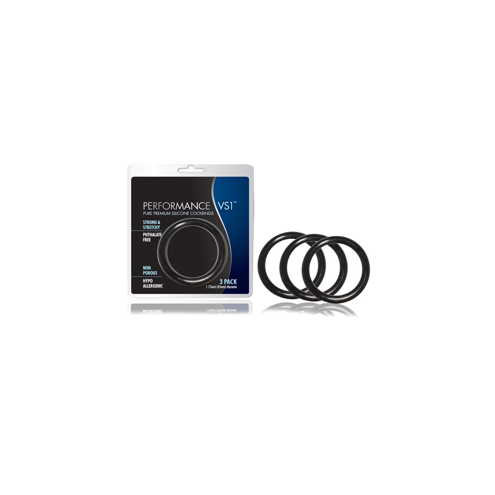 Performance VS1 Silicone Cockrings 3-Pack for Enhanced Stamina