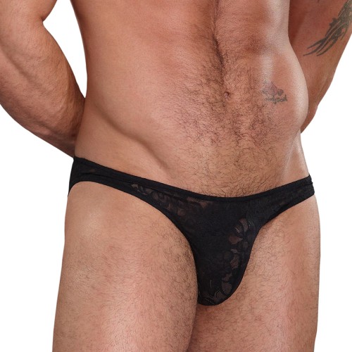 Male Power Bikini de Encaje elástico Wonder Negro Med