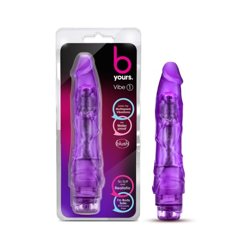 B Yours Vibe 1 Realistic 9 in. Vibrating Dildo Purple