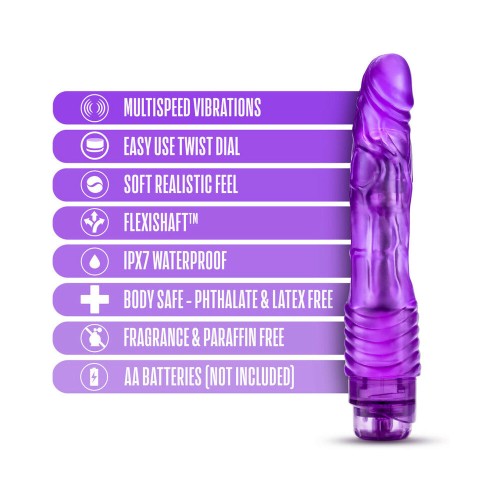 B Yours Vibe 2 Dildo Vibrador Realista de 9 in. Púrpura