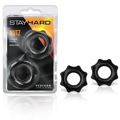 Stay Hard Nutz Cockring Two-Pack - Black