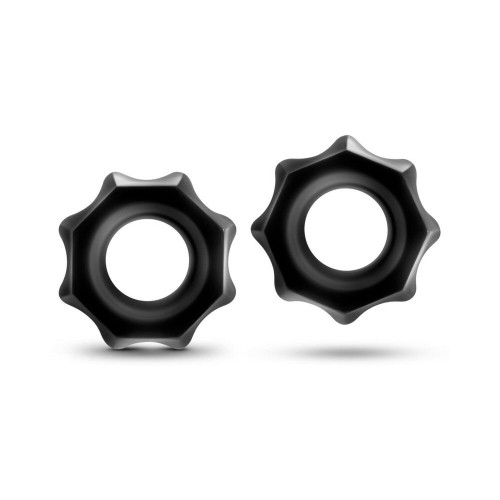 Stay Hard Nutz Cockring Two-Pack - Black