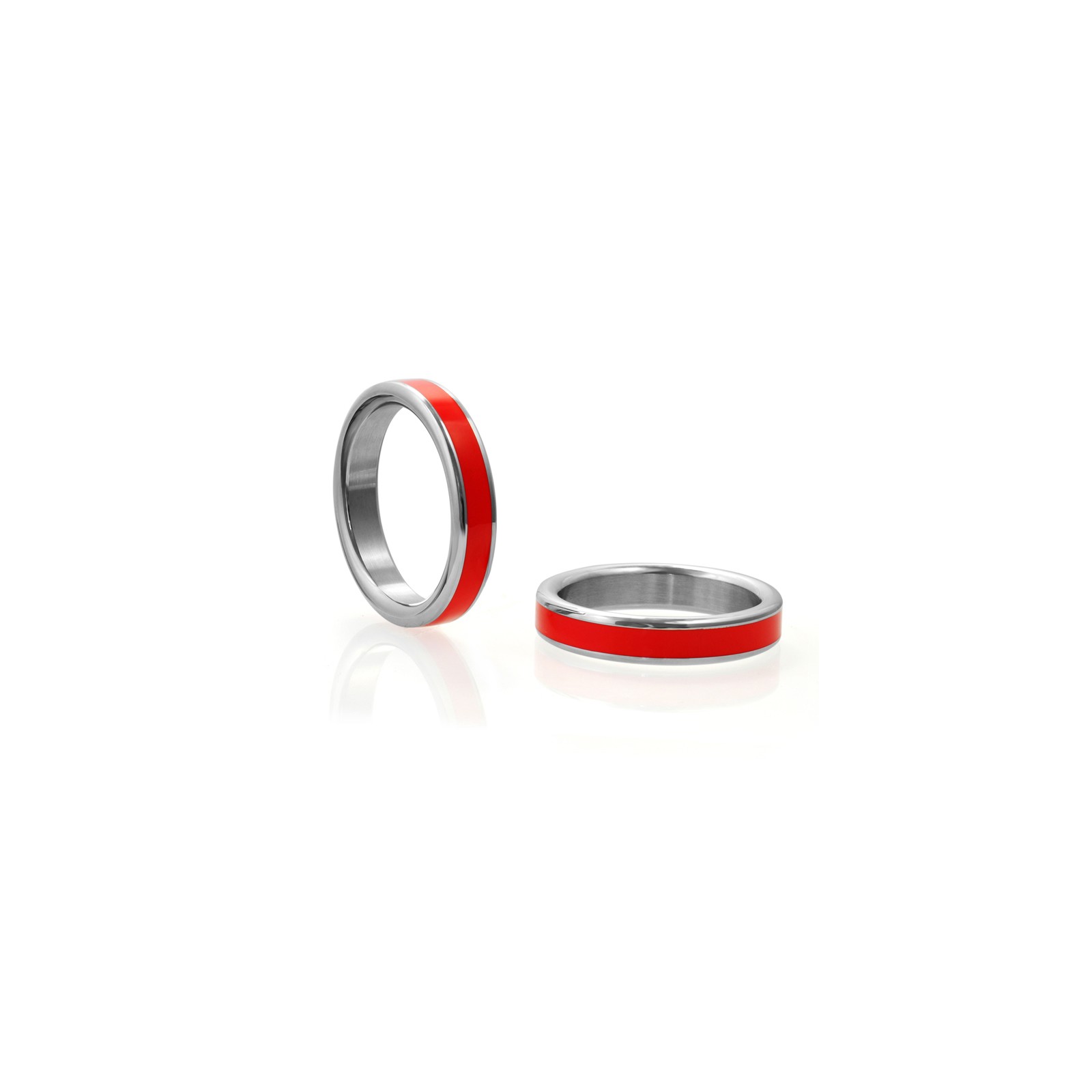 Cockring de Acero Inoxidable H2H con Banda Roja