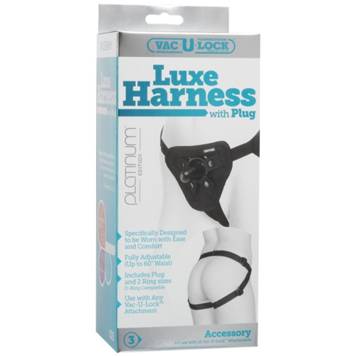 Vac-U-Lock Platinum Luxe Harness with Plug Black