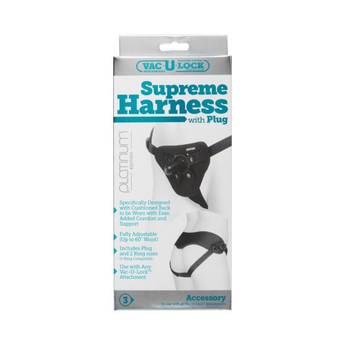 Arnés Supremo Vac-U-Lock Platinum Con Plug Negro