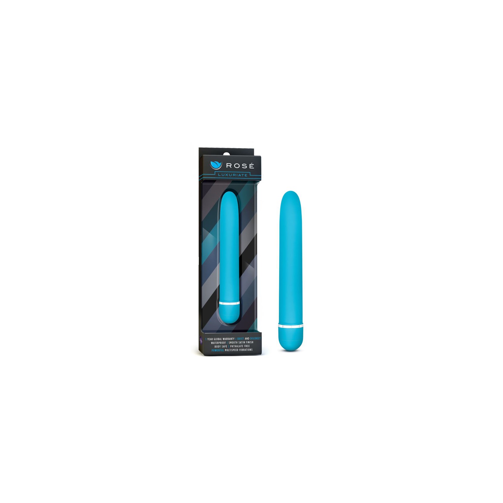 Rose Luxuriate Classic Slimline Vibrator Blue