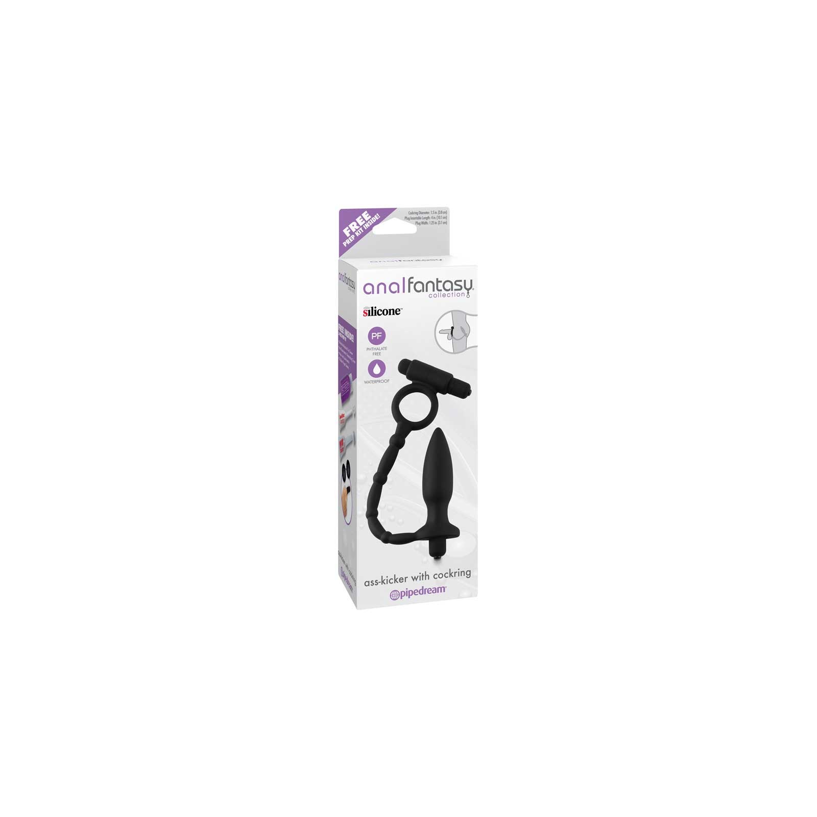 Pipedream Plug Vibrador Ass-Kicker con Cockring Negro - Placer Supremo