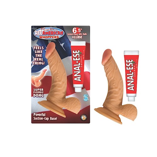 All American Whoppers Dong Curvado de 6.5 pulgadas - Placer Anal Supremo