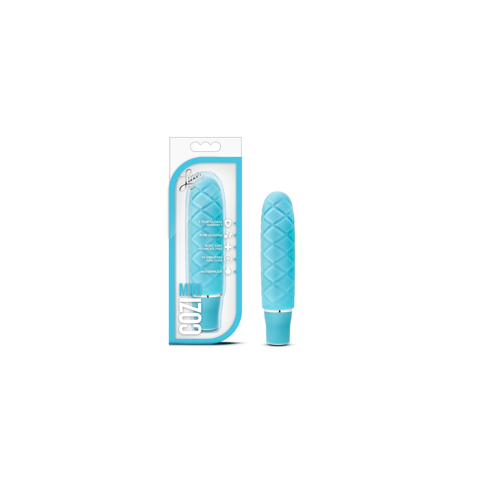 Luxe Cozi Mini Silicone Slimline Vibrator Aqua