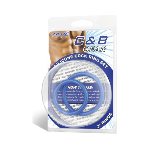 Blue Line Silicone Cock Ring Set for Extended Pleasure