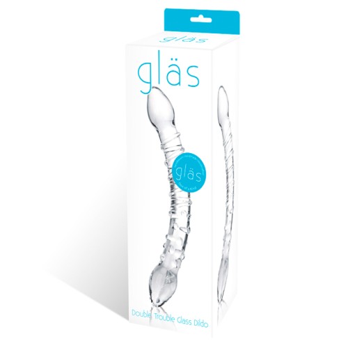 Glas 10 in. Double Trouble Glass Dildo - Perfect for Couples