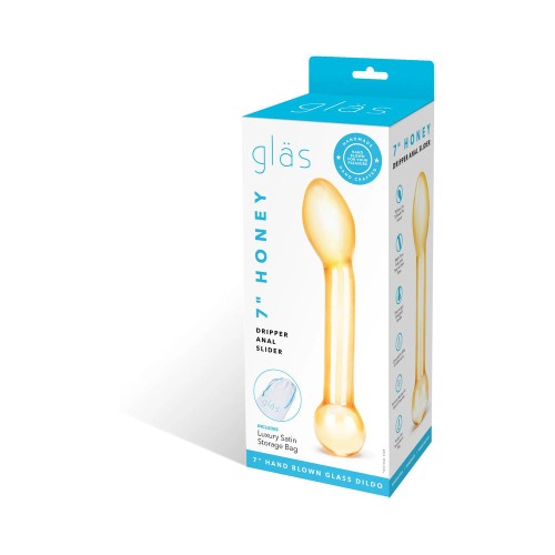 Dildo de Vidrio Honey Dripper de 7 Pulgadas para Estimulación Prostatica