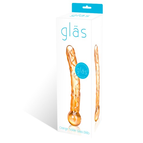 Artistic Orange Tickler Glass Dildo