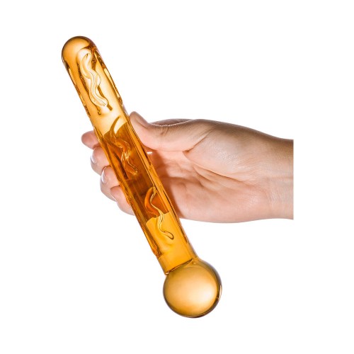 Artistic Orange Tickler Glass Dildo