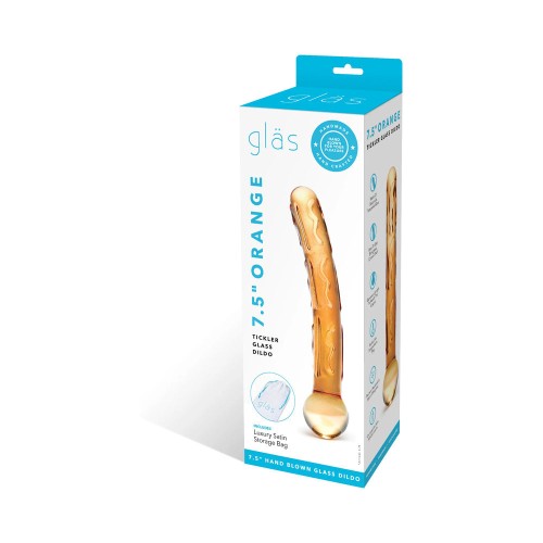 Artistic Orange Tickler Glass Dildo