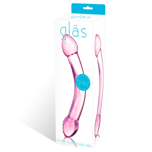 Dildo de Cristal Doble Problema Púrpura Glas