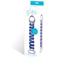 Dildo de Cristal Spiral Azul para Sensaciones Únicas