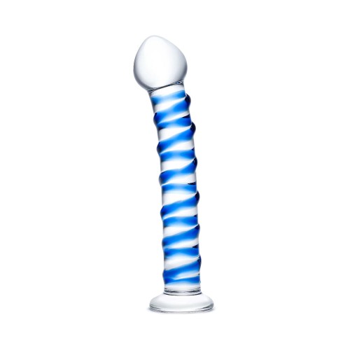 Dildo de Cristal Spiral Azul para Sensaciones Únicas