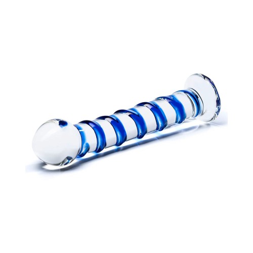 Dildo de Cristal Spiral Azul para Sensaciones Únicas