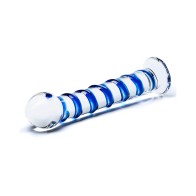 Dildo de Cristal Spiral Azul para Sensaciones Únicas