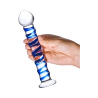 Dildo de Cristal Spiral Azul para Sensaciones Únicas