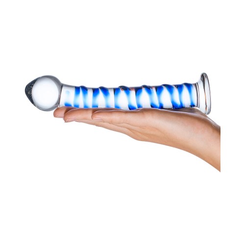 Dildo de Cristal Spiral Azul para Sensaciones Únicas