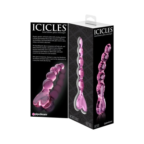 Icicles No. 43 Glass Massager with Heart Handle