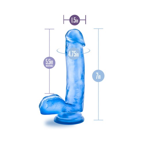 Dildo Realista de 7 Pulgadas con Testículos Azul