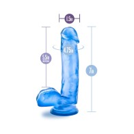 Dildo Realista de 7 Pulgadas con Testículos Azul