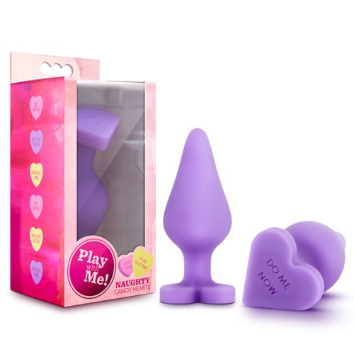 Play with Me Corazones de Caramelo Traviesos 'Hazme Ahora' Plug Anal Morado