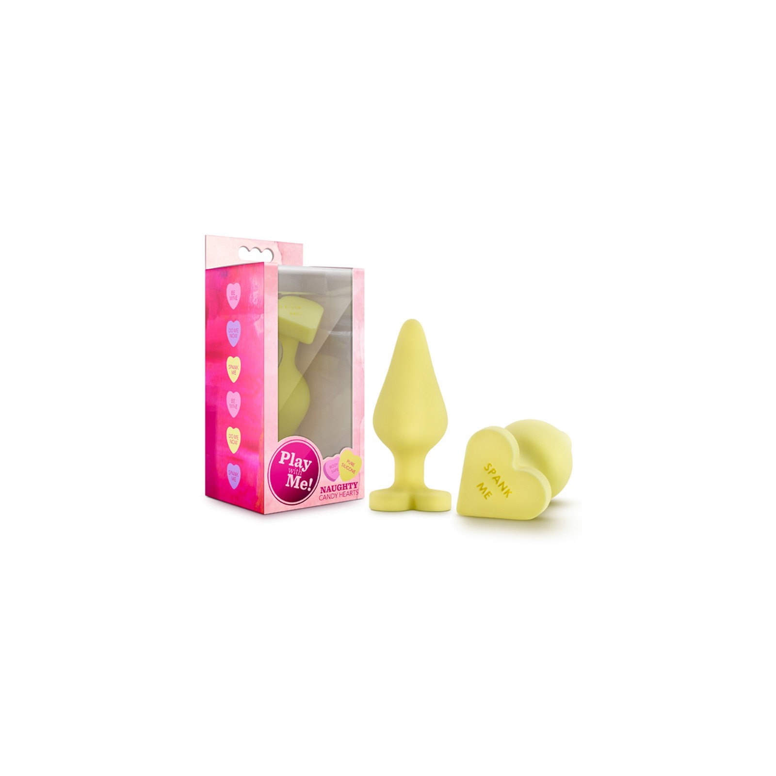 Plug Anal Spank Me Corazones de Caramelo Traviesos Amarillo