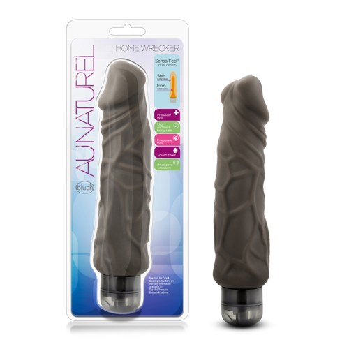 Au Naturel Home Wrecker 9.5 in. Dual Density Vibrating Dildo Brown