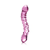 Dildo Doble Punto de Vidrio Icicles No. 55 Rosa