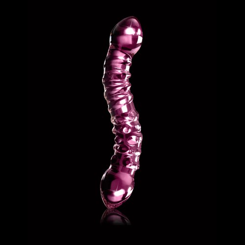 Dildo Doble Punto de Vidrio Icicles No. 55 Rosa