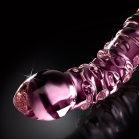 Dildo Doble Punto de Vidrio Icicles No. 55 Rosa