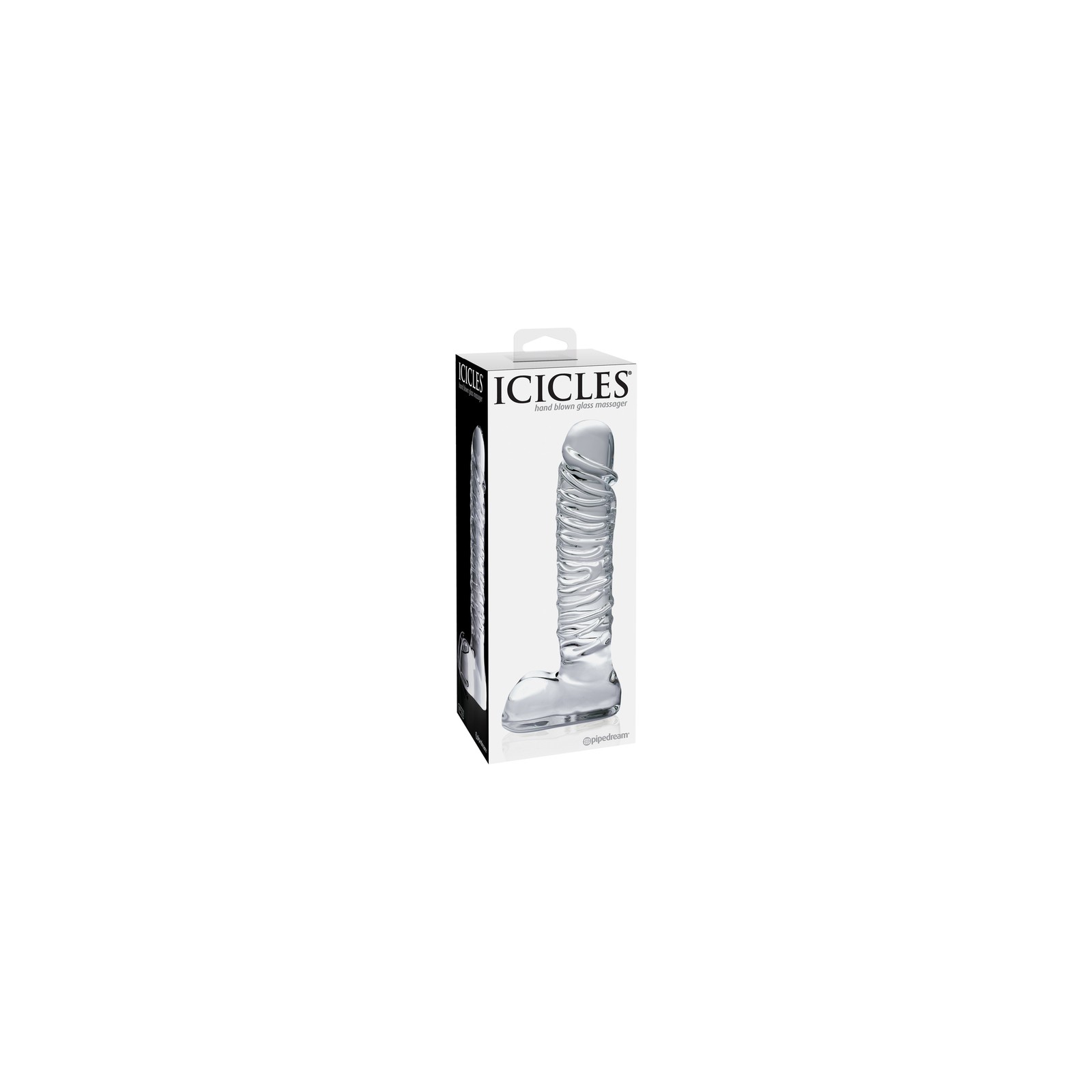 Pipedream Icicles No. 63 Ribbed Glass Dildo