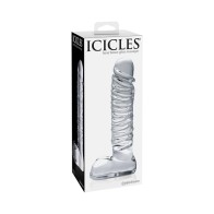 Pipedream Icicles No. 63 Ribbed Glass Dildo