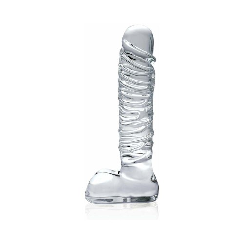 Pipedream Icicles No. 63 Ribbed Glass Dildo