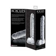 Pipedream Icicles No. 63 Ribbed Glass Dildo