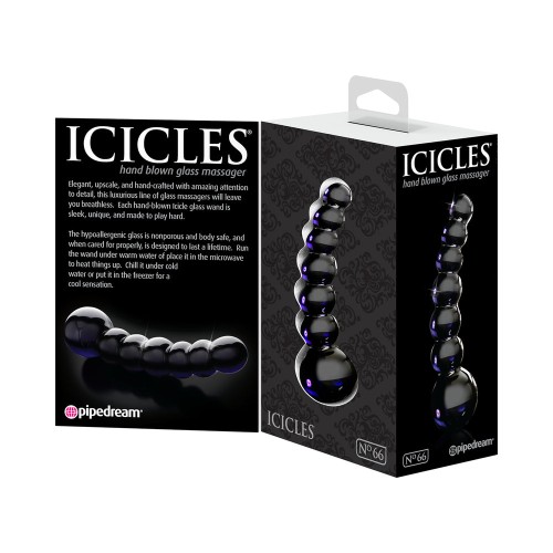 Icicles No. 66 Curved Beaded Glass Dildo