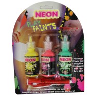 Neon Body Paints 3pk Card - Vibrant Fun