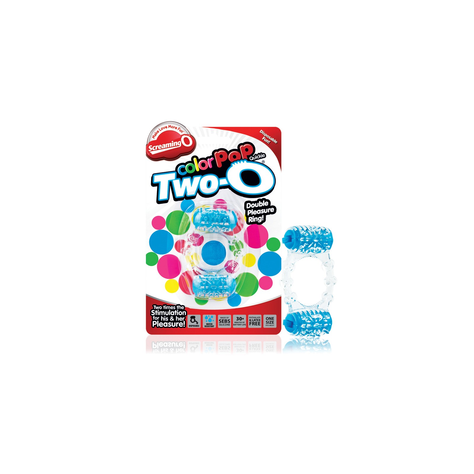 Screaming O Two-O Color Pop Blue - Vibrating Ring