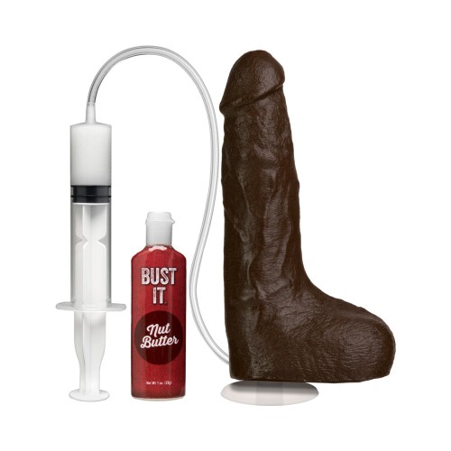 Pene Realista Squirting Bust It Negro con 1oz de Nut Butter