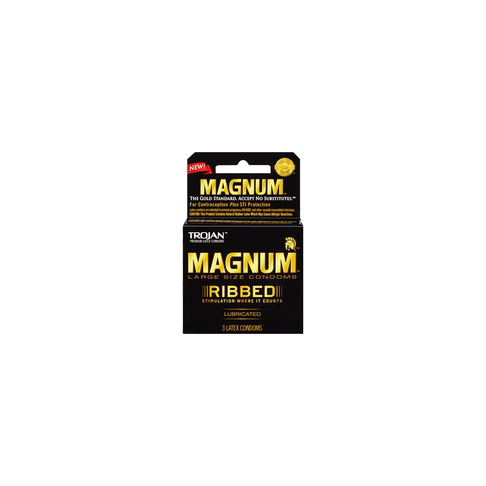 Trojan Magnum Ribbed Condoms 3-pack