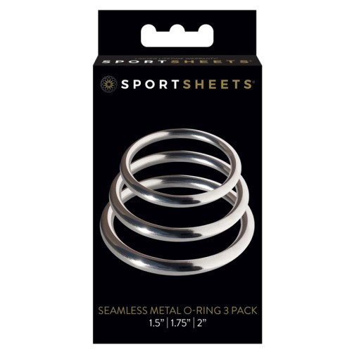 Pack de 3 Anillos en Metal Sportsheets Plata