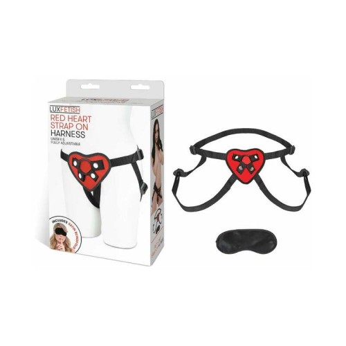 Arnés Strap-On Ajustable de Corazón Rojo Lux Fetish