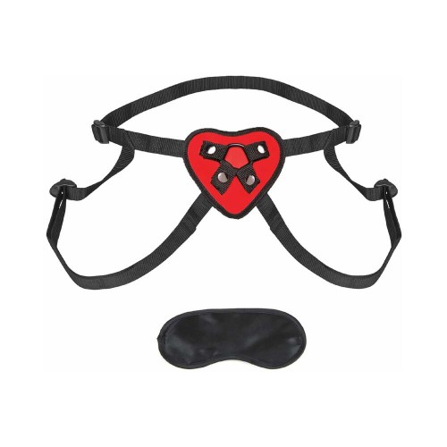 Arnés Strap-On Ajustable de Corazón Rojo Lux Fetish