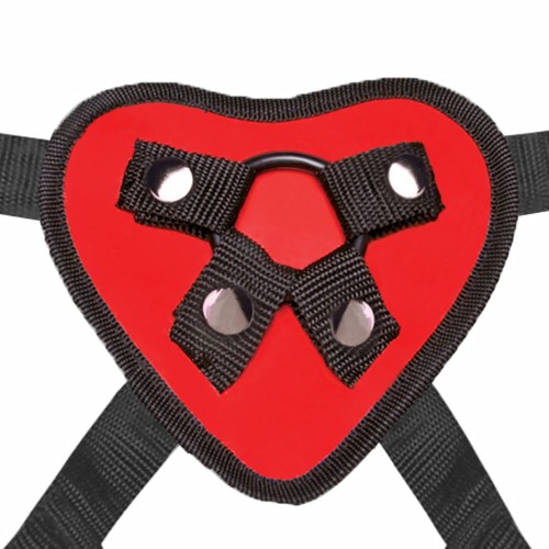 Lux Fetish Red Heart Adjustable Strap-On Harness