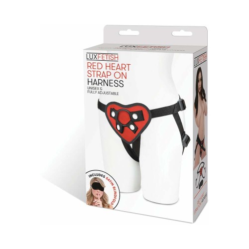 Arnés Strap-On Ajustable de Corazón Rojo Lux Fetish